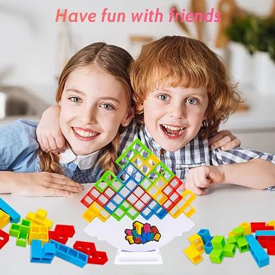 ALKISTA 32 Pcs Tetra Tower Balance Stacking Blocks Game, Board Games for 2  Players+ Family Games, Parties, Travel, Kids & Adults Team Building Blocks