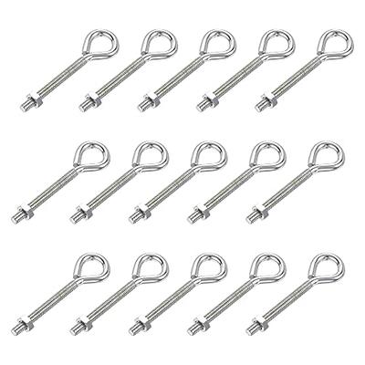 uxcell M4x40mm Eye Hooks Screws Bolts Kit, 15pcs Carbon Steel Hanger Eyelet Hooks  Screw with Hex Nuts for Metal Hook, Wood Terminal Ring Hooks - Yahoo  Shopping