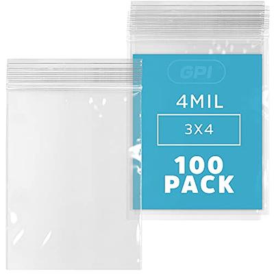 2 Mil 3 x 3 Clear Resealable Poly Bags, Pack of 100