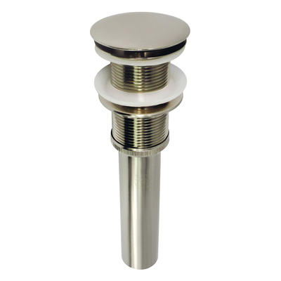 LUXIER 1-5/8 in. Brass Bathroom and Vessel Sink Push Pop-Up Drain Stopper  With Overflow in Brushed Nickel DS02-TB - The Home Depot