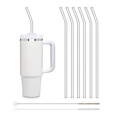 Halm Reusable Glass Straws 4 inch with Plastic Free Brush - Set of 6