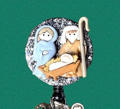 Christmas Badge Reel Nurse Tech 3D Name Tag 3D Holiday Glitter Shimmer Tree  Baby Jesus Birthday Cradle Clips Retractable Radiology Id - Yahoo Shopping