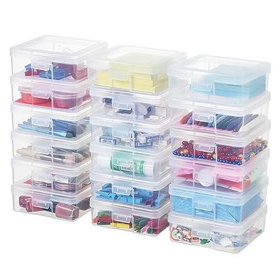 BTSKY Clear Plastic Dividing Storage Box with 8 Compartments Adjustable  Storage Bin with Lid Portable Craft Storage Container Multipurpose Sewing  Box