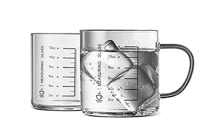 2PCS Glass Water Mug Glass Coffee Cup Home Glassware Cocktail Measuring Cup