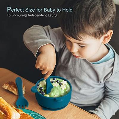 Suction Bowl with Fork+Spoon Bundle for Independent Feeding