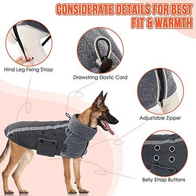  SlowTon Dog Jacket with Harness Built in, Waterproof Fleece  Winter Warm Dog Coats for Small Medium Dogs, Reflective Adjustable Furry  Puppy Vest Clothes for Outdoor Walking (Purple,Size Large) : Pet