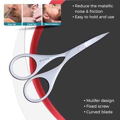 YEEPSYS Nose Hair Scissor, Small Stainless Steel Facial Hair Scissors,  Beauty Trimming Kit for Nose, Eyebrows, Facial Hair, Eyelashes, Beard  Trimming