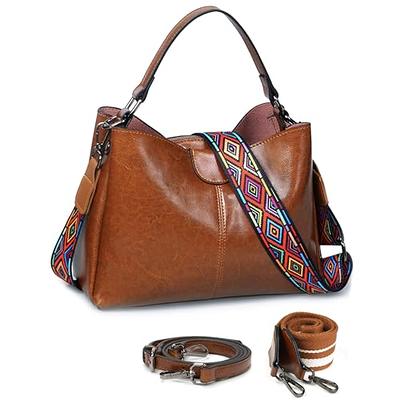 Leather Shoulder Bag With Crossbody Strap, Cognac Leather Hobo Bag, Diaper  Every Day Bag, Women Brown Slouchy Tote - Yahoo Shopping