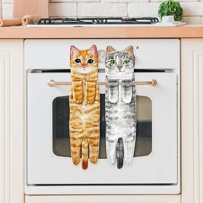 Cat Funny Hand Towels for Bathroom Kitchen - Cute Decorative Cat