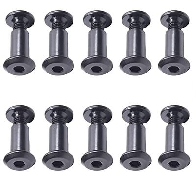 TRUBIND Chicago Screw and Post Sets - 1 inch Post Length - 3/16 inch Post  Diameter - Black Aluminum Hardware Fasteners - 100 Screws with 100 Posts  for