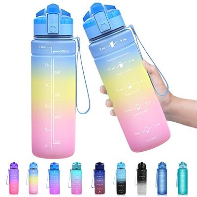 32oz Leakproof BPA Free Drinking Water Bottle with Time Marker & Straw To  Ensure You Drink Enough Water Throughout The Day for Fitness and Outdoor