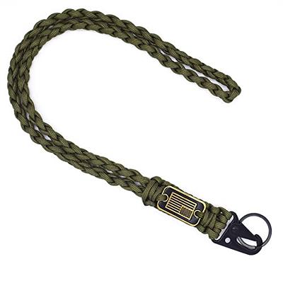 Heavy Duty Braided 550 Paracord Neck Lanyard Keychain for Men Women Outdoor  Survival, Parachute Rope Necklace Keychains with HK Clip Key Ring for ID  Card Badge Holder, Camera, Wallet and Keys (Red) 