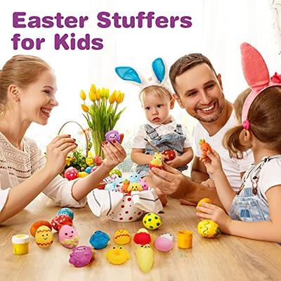 FUN LITTLE TOYS 72PCS Erasers with 24PCS Easter Eggs, Cute Mini Animals  Food Puzzle Erasers for Kids Bulk Fillers for Basket Stuffers, Inside Tiny