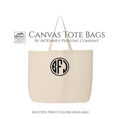 Large Zipper Tote Bag with Monogram