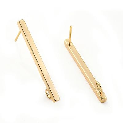 Gold Plated Concave Earring Post Findings