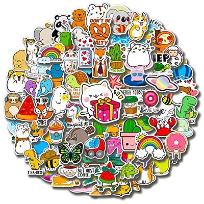 Cute Animal Stickers for Kids, 100pcs Water Bottle Stickers for Teens, Waterproof Stickers Aesthetic Vinyl Kawaii Cartoon Stickers for Laptop