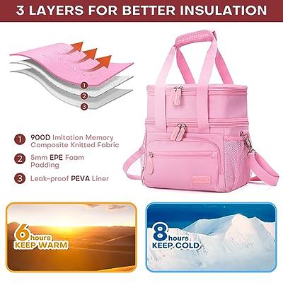 Lunch Bag Reusable Insulated Thermal Bag Women Men Multifunctional 8L  Cooler and Warm Keeping Lunch Box Leakproof Waterproof