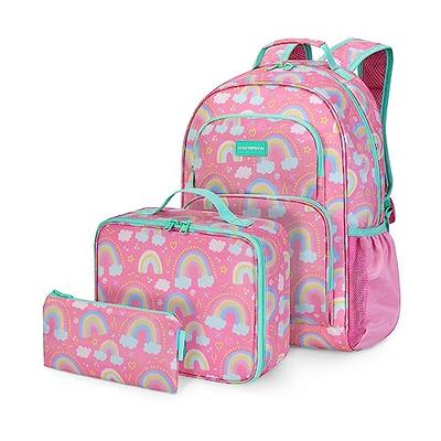  Jumpopack Rainbow Backpack for Girls School Backpack for  Elementary Girls Backpack with Lunch Box Set Lightweight Water Resistance  Back to School Bag Preschool Kids Bookbag,Rainbow Print