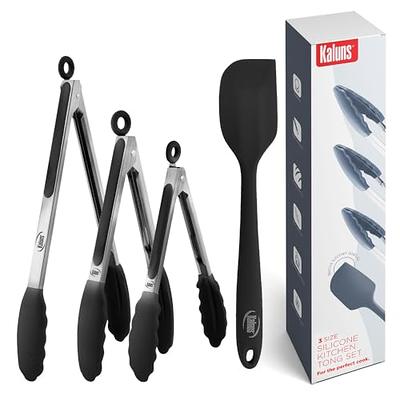 Tefrey Silicone Spatula Set With Kitchen Tongs, Nonstick Seamless