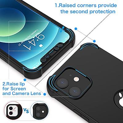 Designed for iPhone 12 Case,ORETech Designed for iPhone 12 Pro Case with 2  x Tempered Glass Screen Protector 360°Fully Protection Hard PC Soft TPU