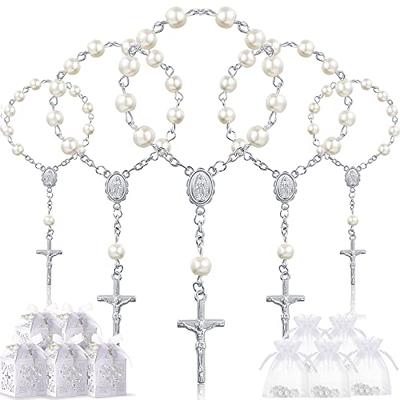 Mini Rosary Baptism Favor Acrylic Finger Rosaries Weddings Party