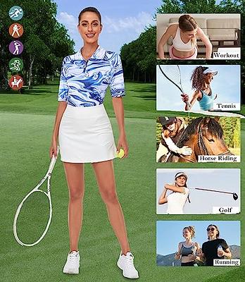 Misyula Golf Polo Shirts for Women Half Sleeve,Moisture Wicking Fast Dry  Tennis Shirt Quarter Zip Up Workout Athletic Tops Training Jogging Biking  Yoga Sportswear Blue Print XXL - Yahoo Shopping