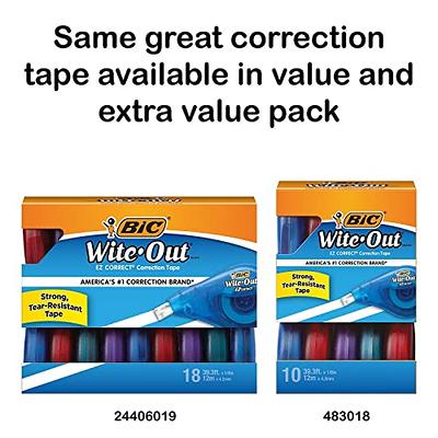 Bic Wite-Out Brand Ez Correct Correction Tape, Fast, Clean And Easy To Use, White  Correction