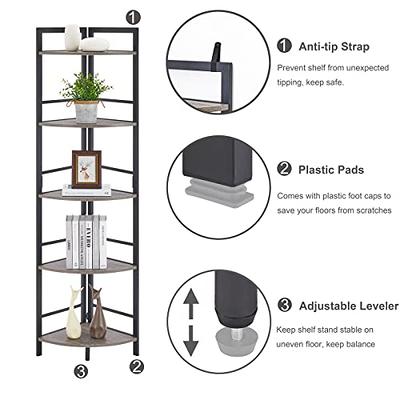 BON AUGURE Small 3 Tier Bookshelf, Rustic Industrial Book Shelf, Short Wood  Metal Standing Etagere Bookcase for Living Room, Bedroom and Office (Dark