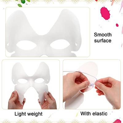 5Pcs DIY White Creative Empty Masquerade Mask Therian Mask Adults