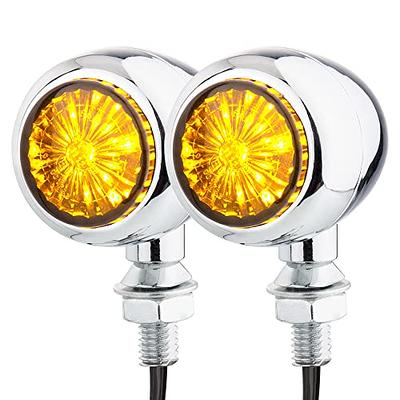 MotoParAcc Universal Motorcycle Turn Signal Lights, 12V Bullet