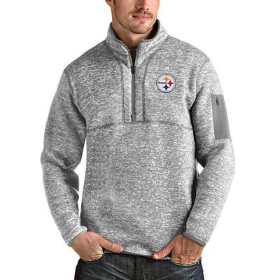 Men's Antigua Black Pittsburgh Steelers Victory Pullover Hoodie