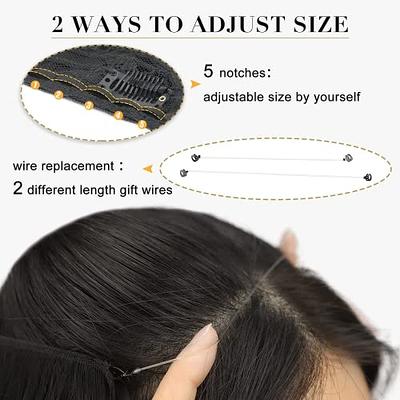 Halos Hair Extension with Transparent Wire Invisible Wire Hair Extensions  with 5 Adjustable Sizes 20 Inch