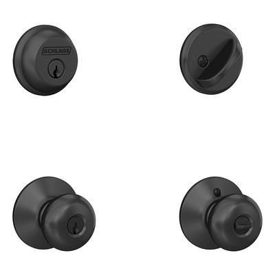 Delaney Hardware Grade 2 Katana Black Single-Cylinder Deadbolt Entry Door Handleset Knob | 340109