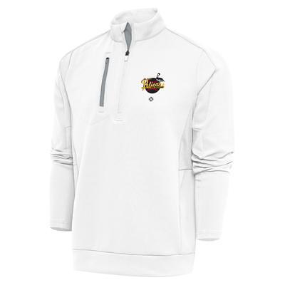 Men's Antigua Heather Gray/Black New Orleans Saints Victory Colorblock Quarter-Zip Pullover Top Size: Small