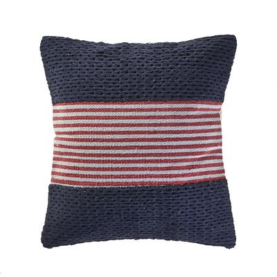 Mainstays Blue Woven Stripe Decorative Pillow Cover - 18 x 18 in