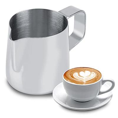 Milk Frothing Pitcher, Stainless Steel Art Creamer Cup Milk Frother Steamer  Cup Stainless Steel Coffee Milk Frothing Cup,Coffee Steaming Pitcher