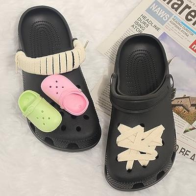 DIMUGE 2 Pcs Mini Crocs Shoe Charms For Croc Pink and Green Shoe