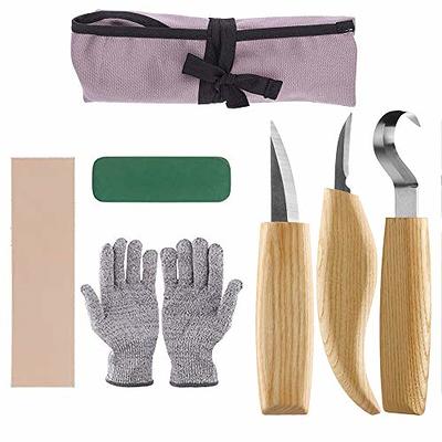 BeaverCraft Wood Carving Kit Deluxe Whittling Knives Set & Leather Strop  for Carving Knife S15X Wood Carving Knives Set, Tools & Knife Strop with