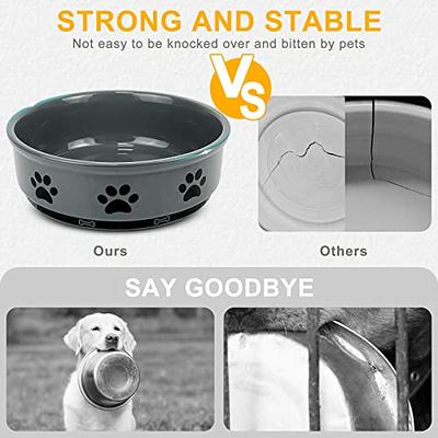 Ceramic Dog Bowls with Bone Pattern, Dog Food Dish for Small Dogs,  Porcelain Pet