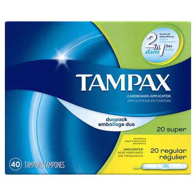 Tampax Pocket Radiant Tampons with LeakGuard Braid, Regular Absorbency, 14  Ct