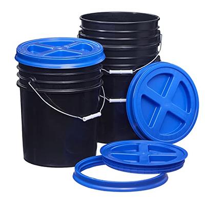 Consolidated Plastics 5 Gallon Black Food Grade Buckets + Blue Gamma Seal  Lids, BPA Free Container Storage, Durable HDPE Pails, Made in USA (3 Pack)  - Yahoo Shopping