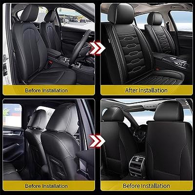 Car Seat Cushions Black Faux Leather (2-Pack) for Auto Truck Van