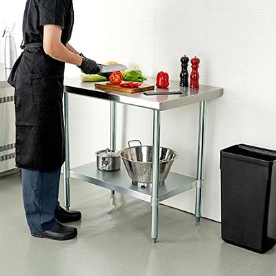 Kitchen Tek 16-Gauge 304 Stainless Steel Commercial Work Table
