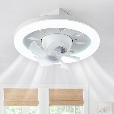 Fannehonne 12 In Led Indoor White Mini Socket Ceiling Fan With Light And Remote Plug For Small Room Yahoo Ping