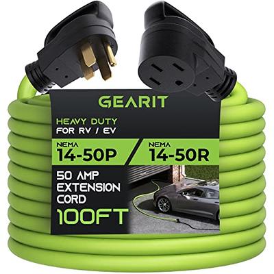 GearIT 10/3 10 AWG Portable Power Cable (50 Feet - 3 Conductor) SJOOW 300V 10 Gauge Electric Wire for Motor Leads, Portable Lights, Battery Chargers