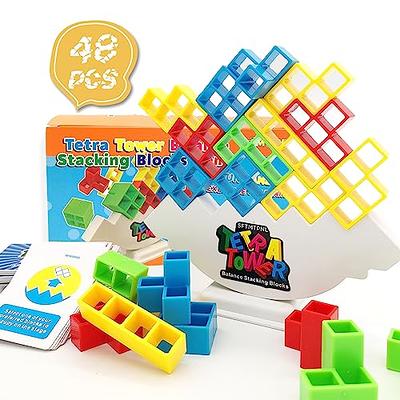 Tetra Tower Game,32 pcs Tetris Tower Balance Board Game for Kids Adults,  Brain Memory STEM Toys Games for Family Night, Parties, Travel, Christmas