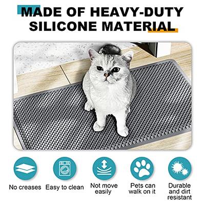 Hreasky Silicone Indoor Door Mat - Quick Dry, Strong Suction& Machine Washable Floor Mat, Low Profile for Home Entrance, Garage, Patio, 17x 30