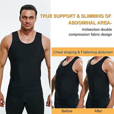  Mens Compression Shirt Workout Tank Tops Slimming Body  Shaper Vest Abs Abdomen Undershirts