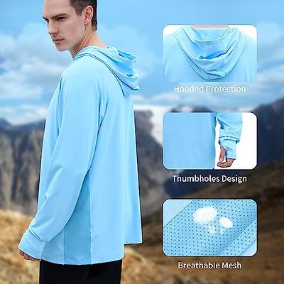 Pepypepy Men's Sun Protection Hoodie Shirt UPF 50+ with Thumbholes