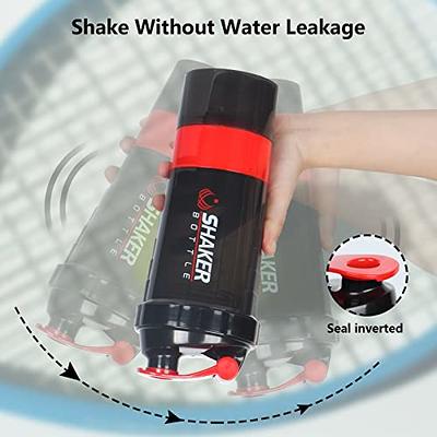 16oz shaker bottle with pill & protein holder